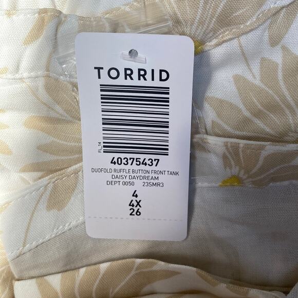 New with tags Torrid Daisy Double Gauze Ruffle Button
Front Tank Top - Picture 2 of 11